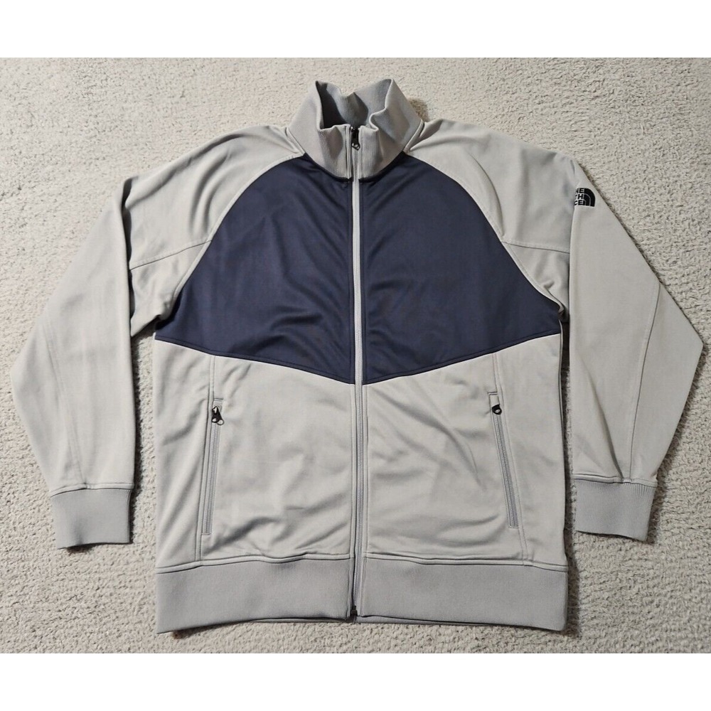 The North Face Tech Fleece‎ Men's Size XL Full Zip Jacket Zip Pockets Gray Blue